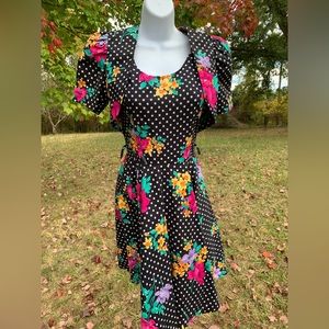 Vintage Carolina Colours Polka Dot and Floral Dress